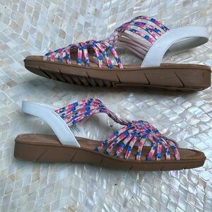 Impo Memory Foam Colorful Woven Stretch  7 1/2 Sandals Slingback